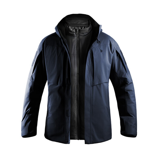 Dragon Tooth Zhang Yi's same style Dragon Tooth Thor 3-in-1 fifth-generation jacket for men, outdoor windproof and warm winter jacket, Extreme Night Black L 180/100A