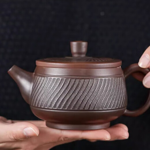 Original ore purple pottery pot Fengming Han tile teapot single pot teapot large capacity Kung Fu tea set Purple pottery Han tile pot R Purple pottery-Han tile Fengming pot 270ml