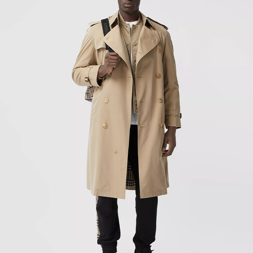 Burberry (BURBERRY) New Year's gift Burbrry Westminster version double-breasted trench coat men's honey color honey color for men and women one size 50