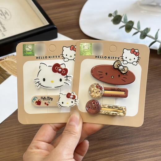 Katie (Hellokitty) Hellokitty Kopfschmuck Herbst und Winter Brauner Leopardendruck BB Clip Girl Hair Clip Katie süße Pony Clip 12187 Leopardendruck Markess Hair Clip Paar Paar