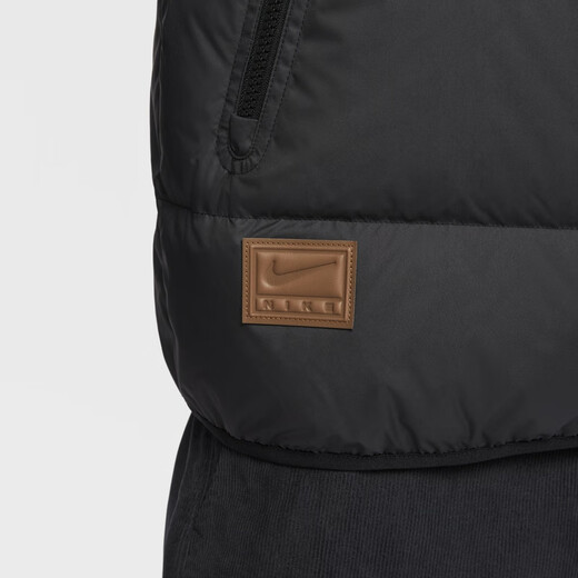 Nike Chaqueta de plumón resistente al viento para hombre, tejido cálido con capucha para invierno, NIKE STORM-FIT HQ4183 010 Negro M