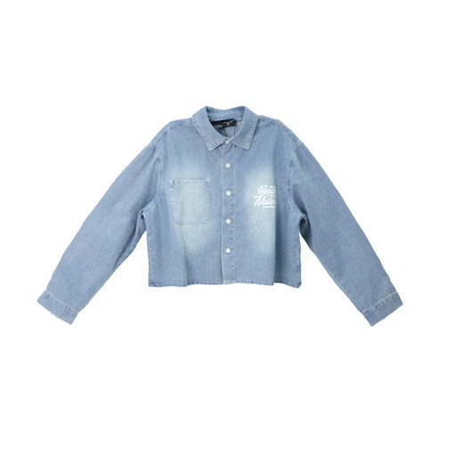 CBXLAB hip-hop trendy brand blue skin-friendly loose soft hot girl denim jacket hip-hop street American casual pants trendy in stock - long blue hip-hop denim jacket S