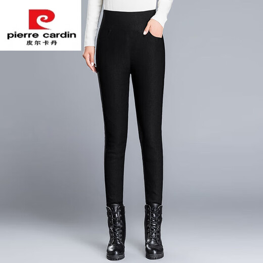 Pierre Cardin (Pierre Cardin) down pants women's outer wear thickening slimming slim high waist white duck down stretch warm leggings small feet down cotton pants black 5XL 155-165Jin Jin is equal to 0.5 kg