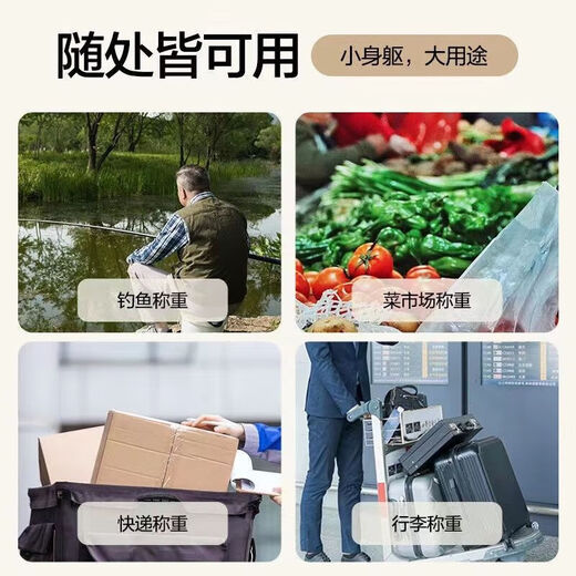 Today's selection (jinxuan) portable high-precision gram scale with tape measure, vegetable weighing hook, portable mini crane scale, spring luggage express scale, upgraded battery model with tape measure, 50 kg accuracy, 5 grams