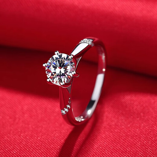 Pt950 Platinum Moissanite One Carat Diamond Ring Psychic Proposal Ring Adjustable Valentine's Day Gift Psychic One Carat/D Color/VVS/GRA Certificate - Light Luxury Model Closed Mouth (16)