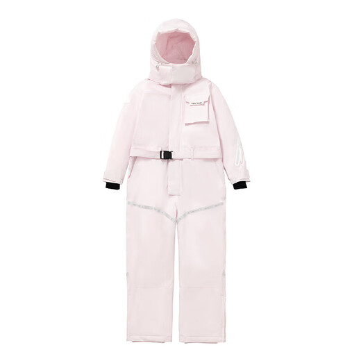 Wanketuo children's one-piece ski suit for boys and girls, outdoor thickened warm waterproof ski suit and pants set, complete set of snow equipment, glacier powder M 150, suitable for height 145-155c