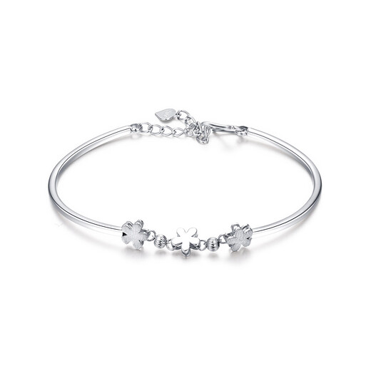 Wanfu Dragon Bracelet Flower Girl Rhyme丨PT950 Platinum Bracelet Huayang Simple Temperament Platinum Bracelet Women's Commuting Versatile Gift for Girlfriend Huayang PT950 Platinum Bracelet 6.2g