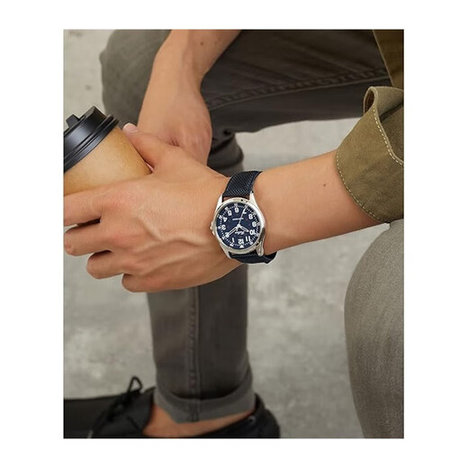 Citizen (CITIZEN) JD Logistics Japan Direct Mail Citizen Q&Q Canvas Band Watch Student Exam Waterproof Quartz Watch QB38-315 Navy Blue
