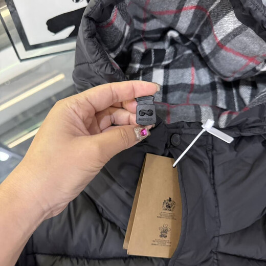 B PRORSUM Burberry Autumn and Winter Thickened Removable Sleeve Jacket Fashionable Versatile Warm Jacket for Men and Women High Version Hooded Nose Black XL Recommended Weight 100-120