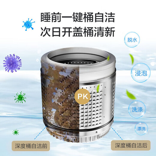 Haier washing machine fully automatic 10kg/12kg direct drive variable frequency pulsator household washing machine first-class energy efficiency large capacity AI smart washing ionization sterilization old for new upgrade 12kg direct drive + hand washing anti-winding + nano-microbubble pulsator