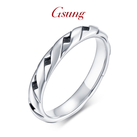 GsunG platinum rhombus ring for men PT950 pure white gold rhombus black gold bracelet for girls fashionable and exquisite ring. Priced by gram. Contact before bidding.