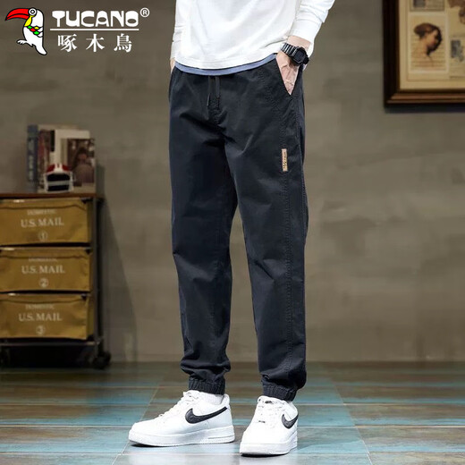 Woodpecker (TUCANO) pants men's casual pants men's autumn and winter leggings overalls loose trendy sports pants for men Khaki M
