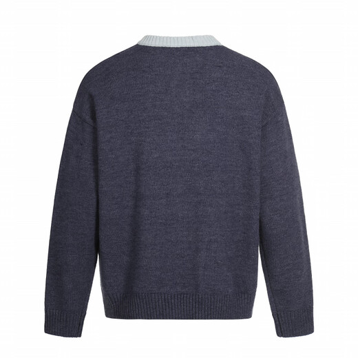 Customized (CECAI) American Henley collar pullover knitted sweater autumn and winter men's old money style long-sleeved sweater Gray M