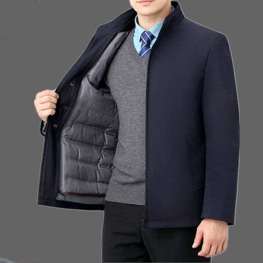 CEO Youngor 2025 men's clothing winter new white goose velvet executive business cold-proof clothing warm liner jacket F08 lapel black Youngor 5XL 200