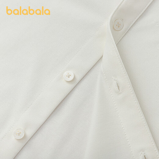 BALABALA Shopping mall same style boys' shirts, children's long-sleeved 2025 new autumn clothing, trendy big children's shirts, original white 10101 110