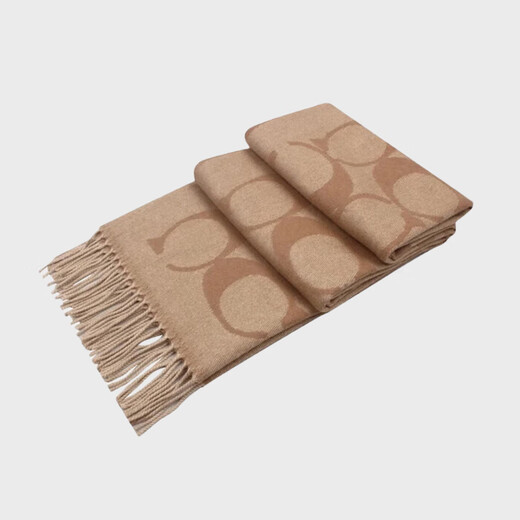 COACH brand direct supply autumn and winter warm wool scarf for men and women, camel CU807 Christmas gift