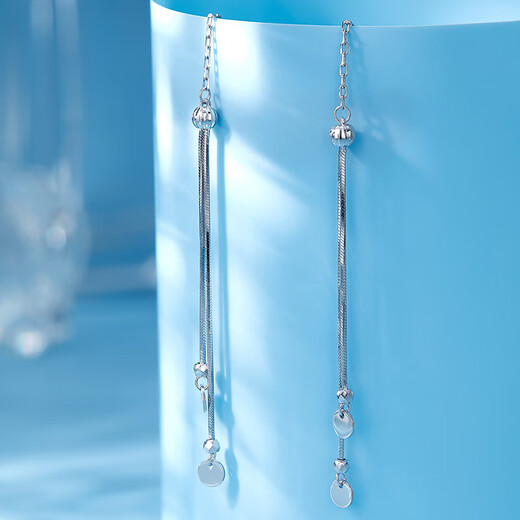 Luxury Pearl PT950 Platinum Tassel Earrings Fashionable Platinum Earrings 2.39g