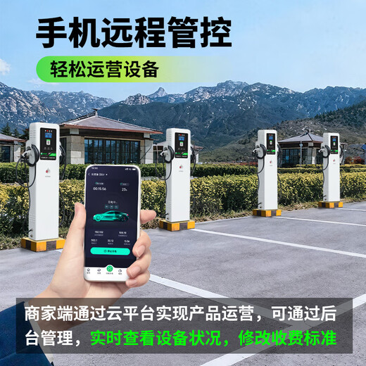 Lvchongchang Charging Pile New Energy Electric Vehicle Commercial Charging Pile Community Shared Shopping Mall B&B Scan QR Code Toll Charging Station 14KW Charging Pile - Scan QR Code + Swipe Card Standing Cabinet Double Gun 2ZA7-2