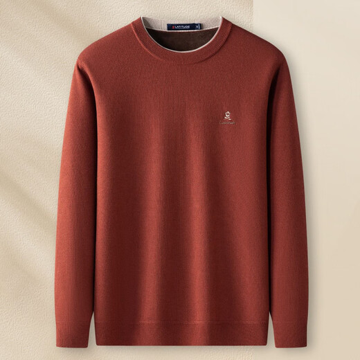 MONTAGUT Sheep Wool & Warm Plush Wool Sweater Men's Round Neck Sweater Men's Autumn and Winter Casual Warm Sweater Men's Brown M 48 170/88A 120Jin Jin is equal to 0.5 kg within