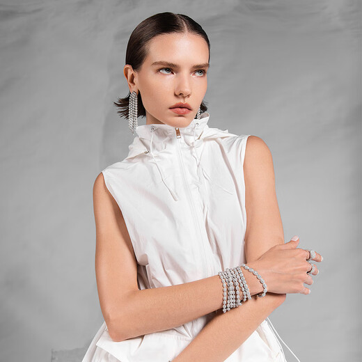 APM Monaco New Product Personalized Pave Ring Silver White Pavé Square Hand Ornament Wide Version Gorgeous Design Gift Silver Size 48