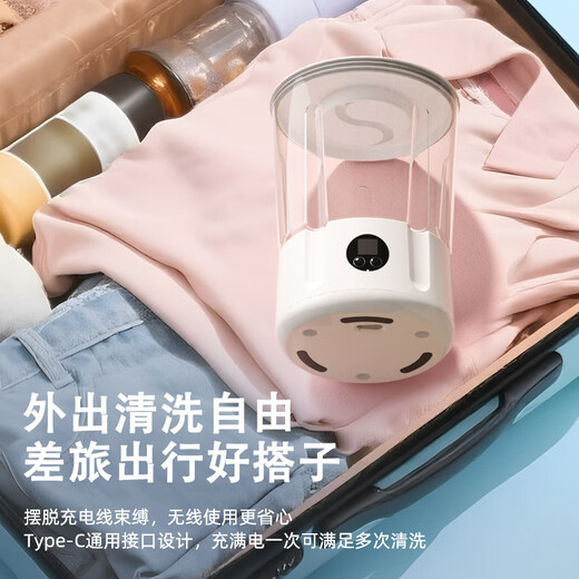 Xiaomi Guoba Trendy Life Appliances German Double Cup Washing Machine Wireless Mini Washing Underwear, Underwear and Socks Basic Model Sky Blue 1 Liter Silver Ion