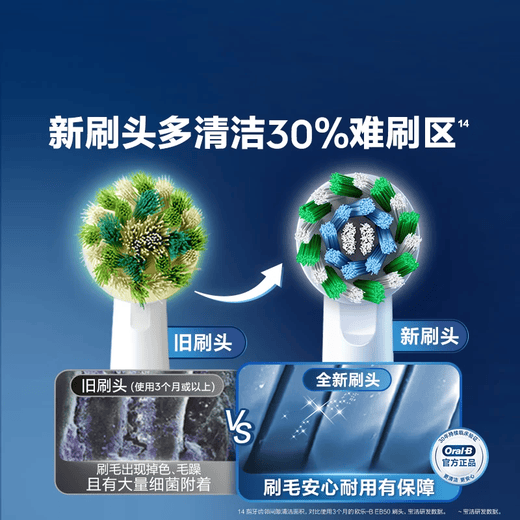 Oral-B electric toothbrush head 8-pack, ultra-fine bristles soft care EB60*4 + precise cleaning EB20*4, suitable for Pro/P/D series genuine brush heads