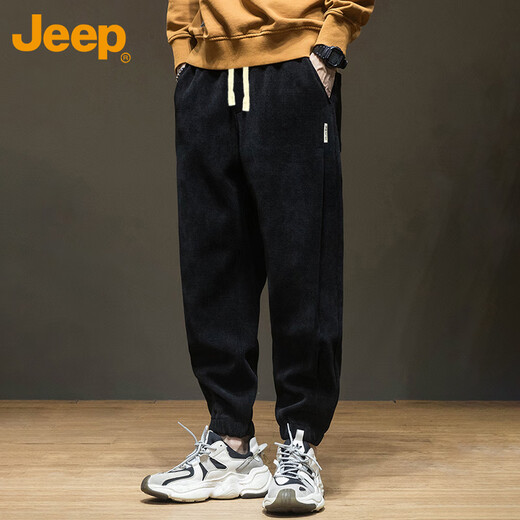 JEEP Casual Pants Men's Autumn and Winter Sweatpants Men's Sports Pants Extra Large Loose Chenille Pants Men's Pants Gray XL