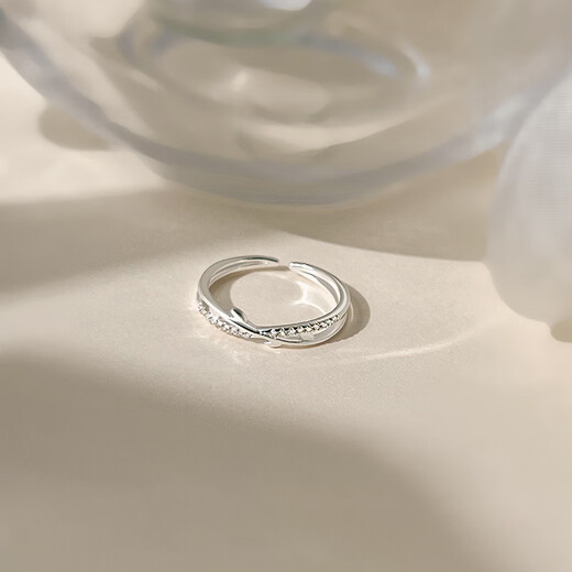 YaoYiZun Huazhi sterling silver ring women's index finger single ring light luxury niche high-end gift for wife's birthday gift for girlfriend Huazhi sterling silver ring