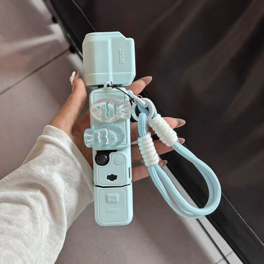 Wen Shiou DJI protective case pocket3 protective case cute pajamas puppy silicone gimbal camera body anti-scratch accessories stand-alone version blue fish protective case