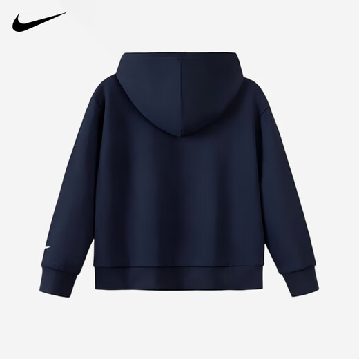 NIKE Nike Boys Suit Velvet Hooded 2025 New Autumn and Winter Girls Cotton Two-piece Children's Long-Sleeved Sweatshirt Indigo 2233 Velvet Thickened High Weight 150/M Recommended Height 140-152cm