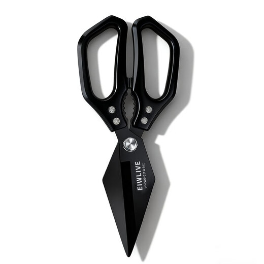 EIWLIVE food-grade titanium-plated kitchen scissors, stainless steel multi-functional powerful large-head chicken bone scissors for cutting chicken and duck bones, food-grade titanium-plated three times thickened chicken bone scissors