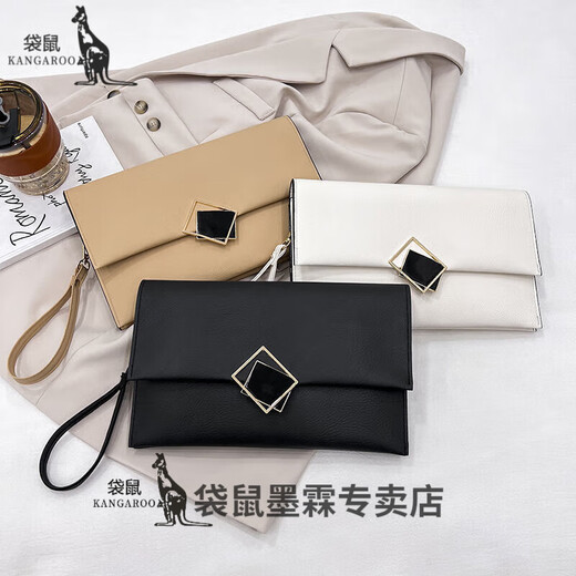 Känguru-Handtasche für Damen, kleine Tasche, handgehalten, Temperament 2023, neuer trendiger Umschlag, Sinn für Mode, ausländischer Stil, diagonale Hand, die eine Schulter hält, schwarz