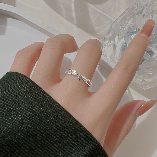 YaoYiZun Huazhi sterling silver ring women's index finger single ring light luxury niche high-end gift for wife's birthday gift for girlfriend Huazhi sterling silver ring