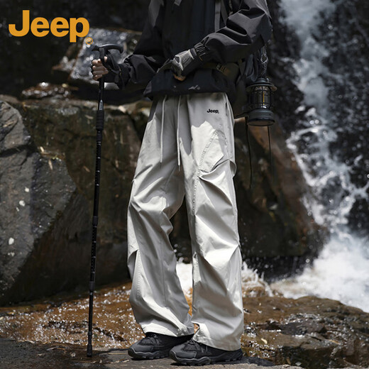 JEEP Casual Pants Men's and Women's Assault Paratrooper Pants Windproof Outdoor Work Pants Loose Straight Pants Black XL