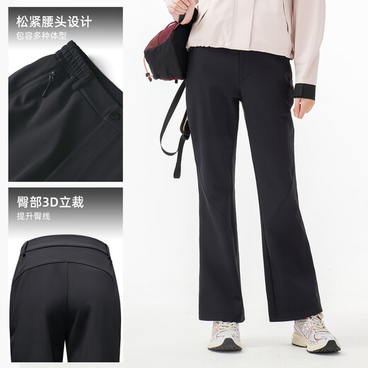 Camel (camello) Pantalones de concha blanda al aire libre para mujeres en otoño e invierno más terciopelo. Pantalones de senderismo de senderismo 9195.