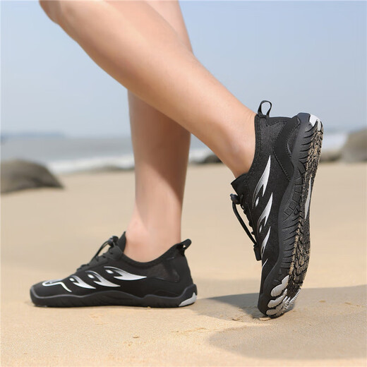 Di Gelong outdoor river tracing shoes breathable water fishing shoes for men and women seaside quick-drying beach swimming shoes indoor fitness 281 black 41