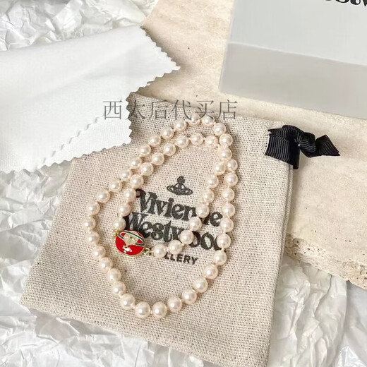 Queen Mother Vivian Necklace Women's High-Quality Light Luxury Gift Girl's Birthday Mother's Day Practical Niche Pendant Necklace Light Purple