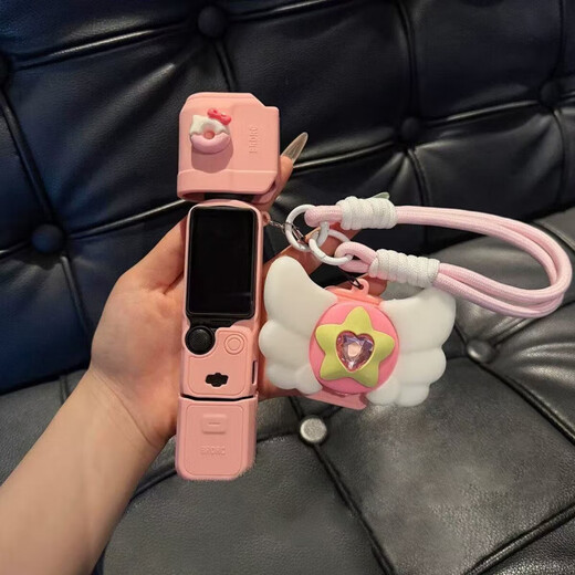 Wen Shiou DJI protective case pocket3 protective case cute pajamas puppy silicone gimbal camera body anti-scratch accessories stand-alone version blue fish protective case