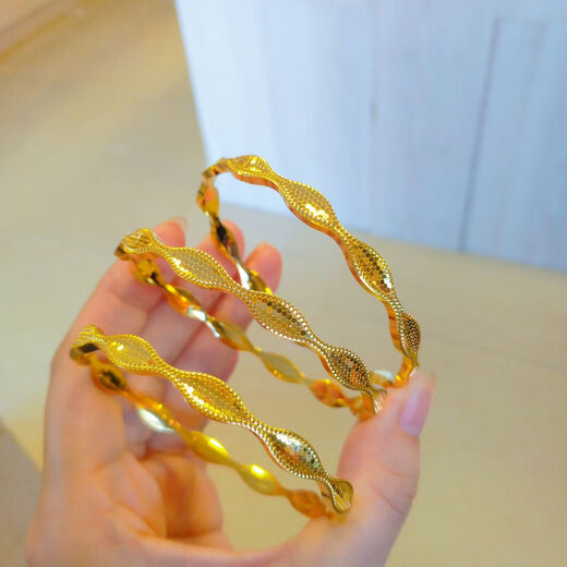 Authentic ancient Xiangyun bracelet, gold-plated silver bracelet, 999 plain ring bracelet, birthday gift for girlfriend, blooming flowers, 54 rings