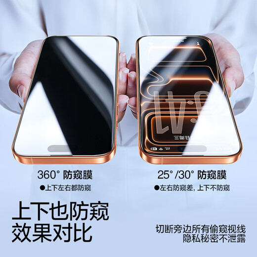 Flash Magic is suitable for Apple 17promax tempered film iPhone17/17ProMax mobile phone film 360-degree anti-peep film anti-fall anti-fingerprint glass anti-peeping 17ProMax 360 comprehensive anti-peep dust-free warehouse second sticker | damage guarantee