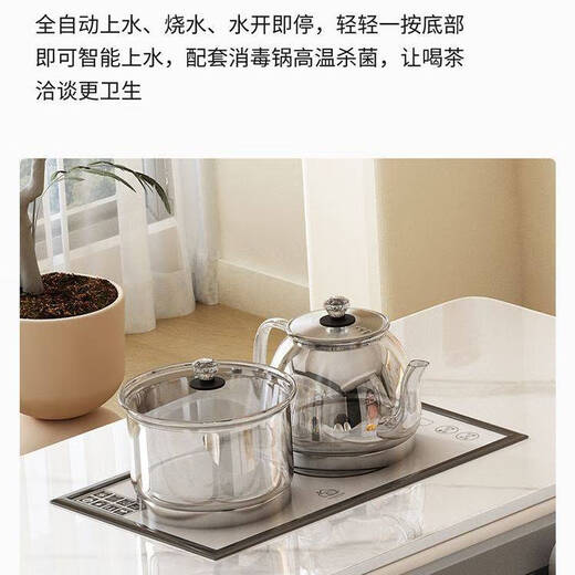 Pupan cream style slate island dining table tea table integrated retractable home small apartment light luxury modern restaurant dining table 1.4+0.4 meters fixed socket white + glossy snow mountain white island dining table flat style