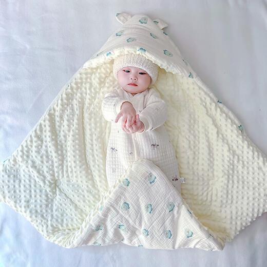Ono Seven Days newborn baby quilt thickened baby quilt bean velvet spring autumn winter sleeping bag windproof outing blanket with straps