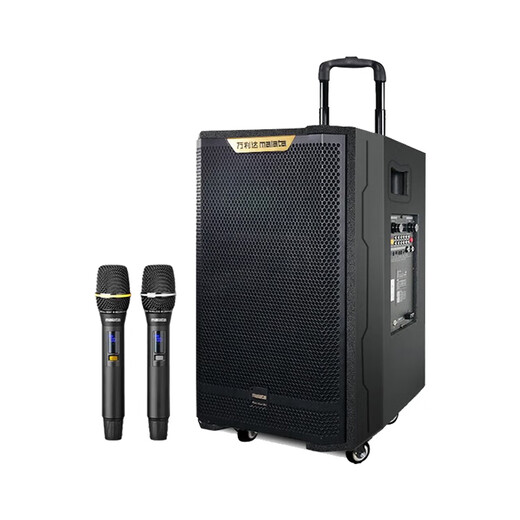 Malata square dance audio high-power shocking bass portable outdoor karaoke trolley speaker professional stage performance equipment karaoke sound card live broadcast internal recording all-in-one machine M+9867A Feitian third generation (12-inch bass) built-in sound card + dual charging microphones gift pack