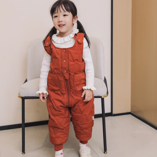 Children's overalls for boys and girls in autumn and winter all-in-one velvet cotton pants for babies with open stalls for children and infants thickened outer pants Bean Green 90 Height 75-85cm/weight 25Jin Jin is equal to within 0.5 kg