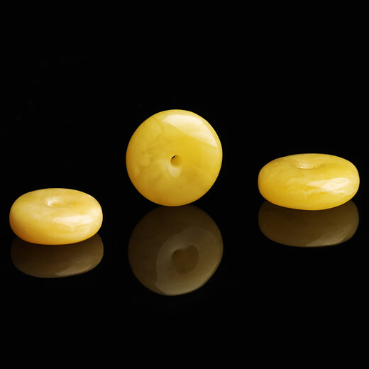 Yanyun jewelry natural beeswax safe buckle loose beads Buddha head Russian amber white flower back cloud bracelet diy accessories diameter 17mm