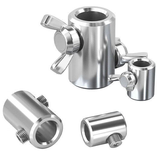 Tianzhuo Hardware Post Railing Guardrail 304 Stainless Steel Wire Rope Sheath Fixed Tightening Buckle Wire Rope Joint Card Set Lock Monofilament 4mm (Applicable to 1 4mm) - 5 pcs. Wrench included