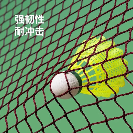 羽毛球网标准便携式户外羽毛球网架拦网室外羽毛球便携简易隔离网 红色羽毛球网【6.1米*0.76米】 标准规格/室内外可用
