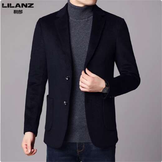 LILANZ Men's Wool Suit Men's 2025 Autumn and Winter Business Casual Woolen Coat Suit No-Iron Men's Jacket Black M 170