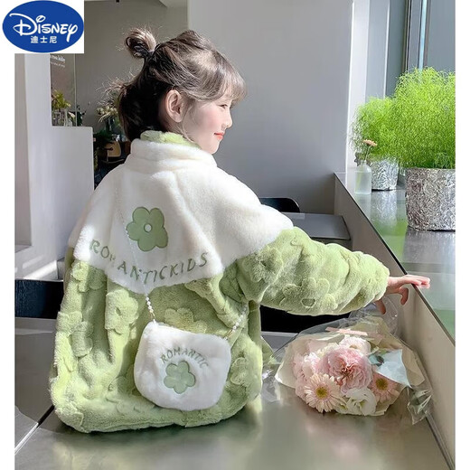 Disney Girls Winter Jacket 2025 New Style Children's Winter Thickened Little Girl Lamb Plush Padded Top Trendy Pink with Bag 110