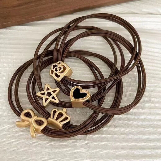 Versatile ins style hair rope hair tie hair rubber band high elasticity simple high appearance cute ponytail hair rope hair accessories CE Xiaoxiangfeng black 5 pack